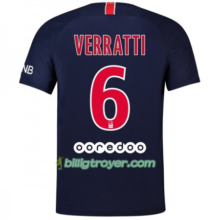 Billige Fotballdrakter Paris Saint-Germain Verratti 6 Hjemmedraktsett 2018/19 Kortermet
